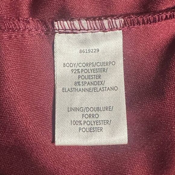 JS Collections Elle Sweetheart Tea Length Dress Women's 10 Burgundy Midi NWOT - Picture 8 of 10